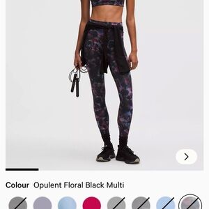 lululemon athletica Opulent Floral Black multi color - Wunder Train, high rise